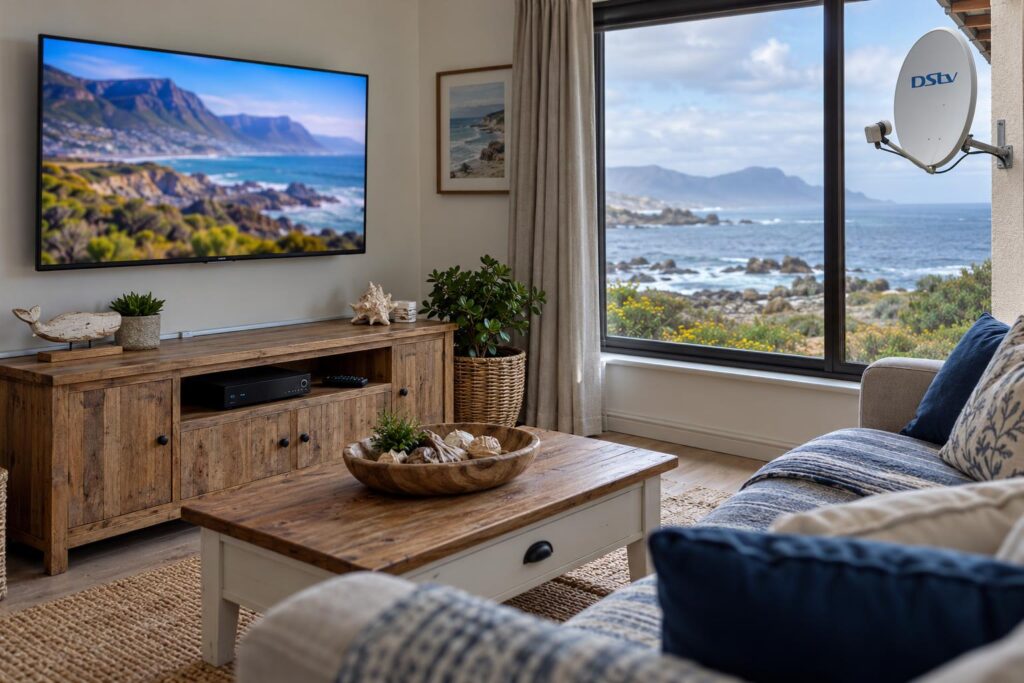 Primary DStv Explora decoder in a Gansbaai lounge for DStv dual view